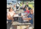 On July 14, at 7:14 a.m., readers in each of Iowa’s 99 counties read a portion of the Bible. Through the combined efforts, all of the Bible was read in the state that morning. Reading Worth County’s portion at the courthouse were (from left) Rose Fredricks, Linda Queen, Sharon Helgeson, Sharyl Ferley and Kim Katuta. Besides Iowa, 159 counties in Georgia, along with 22 states and 22 nations also took part.