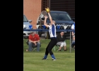 N-K's Hallie Varner makes a backhanded catch in last night's 9-5 loss to RRMR