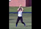 N-K senior Peyton Pangburn catches a fly ball in last night's non-conference win over Lake Mills