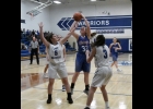 Lady Viking Olivia Stilley gets an open look in the lane last Friday night in Rockford. Stilley scored two points and grabbed seven boards in the 30-22 TIC East loss. 