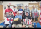 Veterans receiving Quilts of Valor at the Manly American Legion on August 9 included (front row, from left) Specialist E-4 Hunter Fellin (U.S. Army), Corporal E-4 Bryan Thenhaus (U.S. Marines), CMSGT E-9 Michael Reindl (U.S. Air Force), (back row) E-6 Staff Sergeant Jason Whitehurst (Army National Guard), E-6 Staff Sergeant Neil Wheeler (U.S. Army and U.S. Navy), Senior Airman Scott Heagel (U.S. Air Force), Senior Airman E-4 Devin Broerman (U.S. Air Force) and E-4 Rex Taylor (U.S. Army).