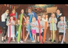 Reef Rec in the quonset, Tuesday, June 11, as it started off as a cool rainy morning. Station and crew leaders in the back (from left)  Suzy Nissan, Kendal Kruger, Emily Janssen, Anna Hawkins, and Lindsey Davidson. Crews #5 & #6 in the front  Raelynn Dirksen, Aila Gustafson, Roman Hawkins,  Harper Thompson, Bauer Akemann, Quinn Schwarck, Mariah Sells, and Eli VanHauen who turned 7 on Wednesday and brought “Bomb Pop” treats for everyone!