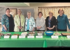Nigerian and Iowan foods were prepared for the lunch group photo by (from left)  Pastor Cory Allard, Lori Willert, Linda Nydegger, Pam Wirtjes, Mary Wendt and Susan Cowell.