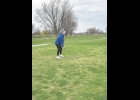 Viking Breyden Hoeppner tees off during action in Manly on Thursday.