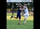 Bulldog Sawyer Schipper breaks up the reception during the game against Central Springs.
