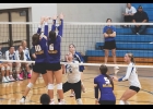 Regan Eastvold (5) setting to Tori Sterrenberg (6) during the Central Springs Tournament. - Photo from Julie Helgeson