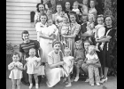 Pictured are those at Cynthia Vold Forde's one year old birthday party 80 years ago.