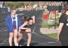 Topanga Hackenmiller getting ready for the open 400 while Lexi McHenry is waiting to hold her blocks