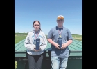 Trinity Vandiver (left) took second in Wells, Minnesota.  Aiden Moretz was men’s champion.