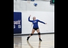 Lady Viking Shallon Batton delivers a serve in last Tuesday night’s 3-0 (5-25, 8-25, 14-25) loss to No. 1 (3A) Osage. Batton was 3-3 on the night and has faced the pressure of the service line with coolness and composure this season, going 18-19 on the year and boasting the top percentage on the team at 94.7 percent.