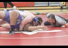 N-K junior Mason Thofson earns six points for his team with this pin over Amadeo Roa of Lake Mills in last Saturday’s dual tournament held in Saint Ansgar. Thofson, who had a career record of just 3-4 coming into this year, is now 4-5 this season.